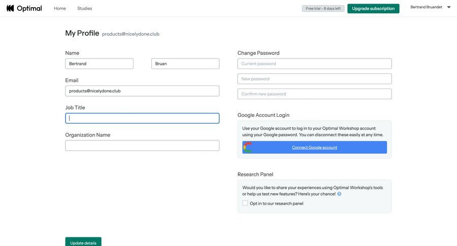 Optimal
			 settings form account settings user account change password ui page example
