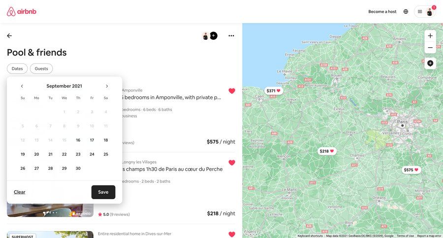 Airbnb
			 date picker maps interactive map location map world map route map map view mapping ui page example