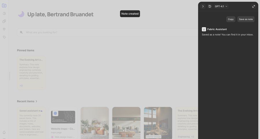 Fabric
				notification ui page example