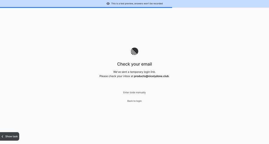 Wynde
			 authentication email verification ui page example
