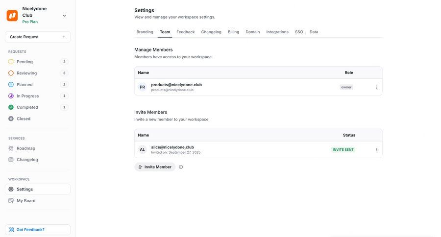 UserJot
			settings list team success state workspace settings configuration settings table ui page example