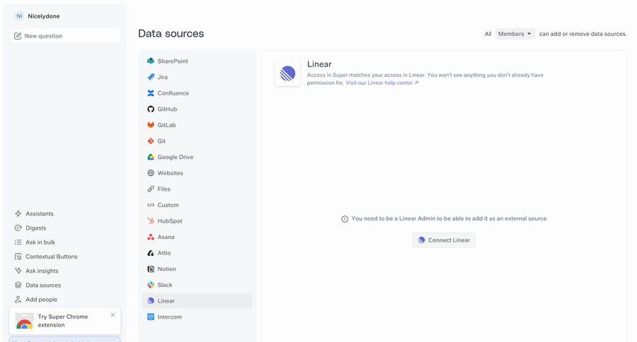 Super
				settings ui page example