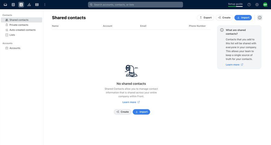 Front
			 collaboration sidebar navigation onboarding empty state message empty state illustration sidebar communication contact us trainings table ui page example