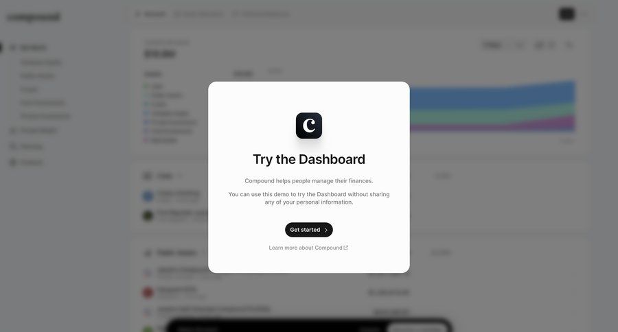 Compound
				onboarding page example