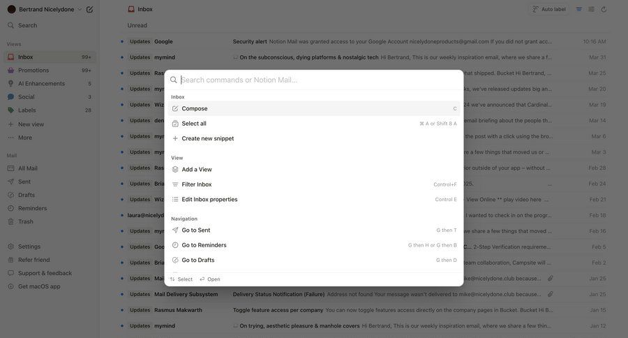 Notion Mail
			 automation email management task completion email inbox email verification research menu not found page not found quick actions search bar command k ui page example