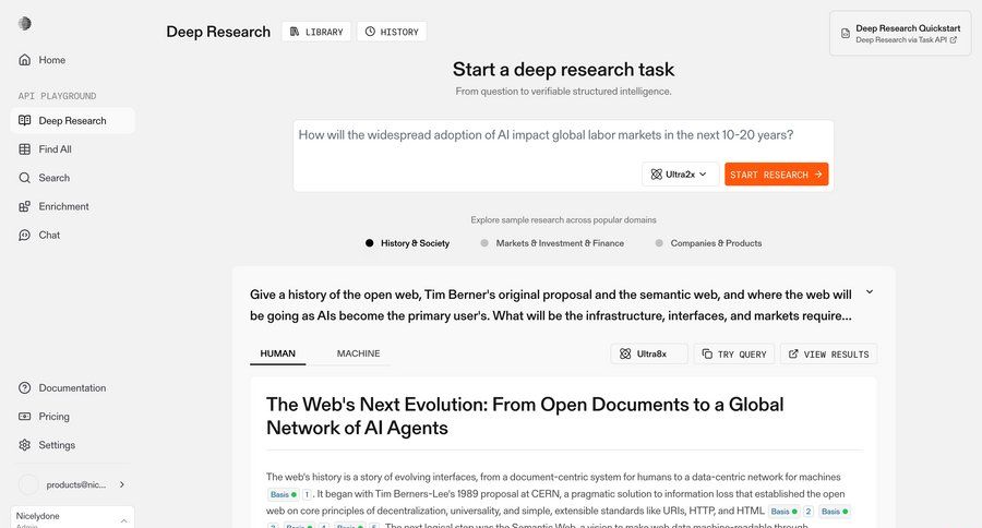Parallel
			 artificial intelligence data analysis sidebar data visualization search bar search results ui page example