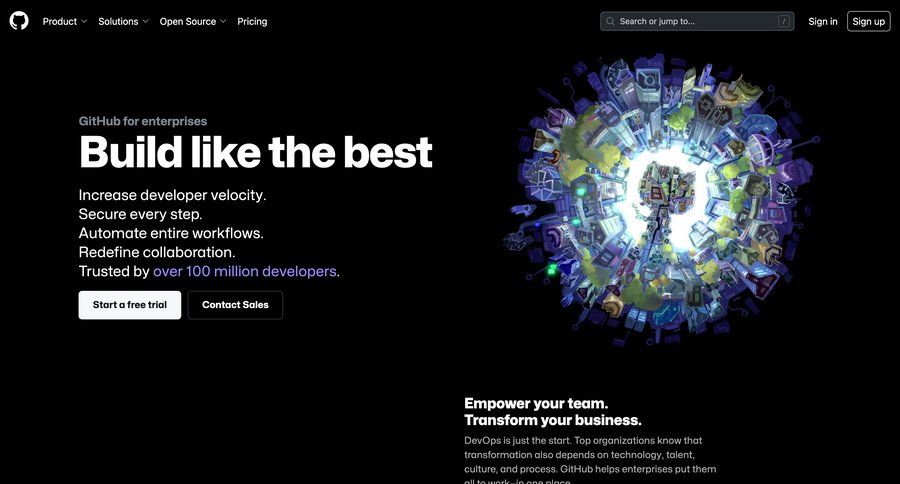 Github
			enterprise enterprise ui page example