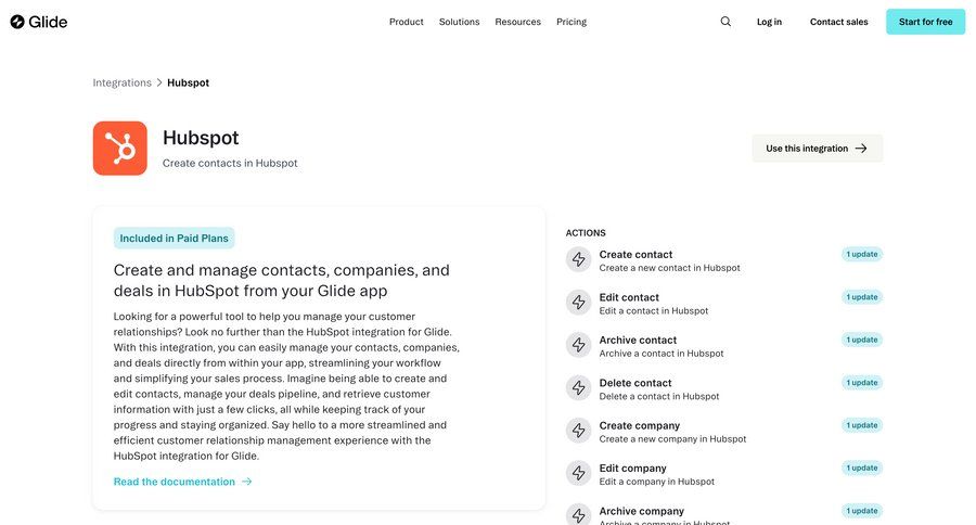 Glide
			 workflow automation crm integration ui page example