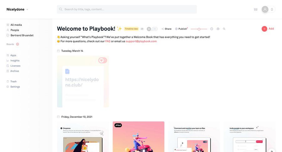 Playbook
			 collaboration team collaboration dashboard project management onboarding timeline view content sharing user invitation user permissions sidebar menu modern ui page example