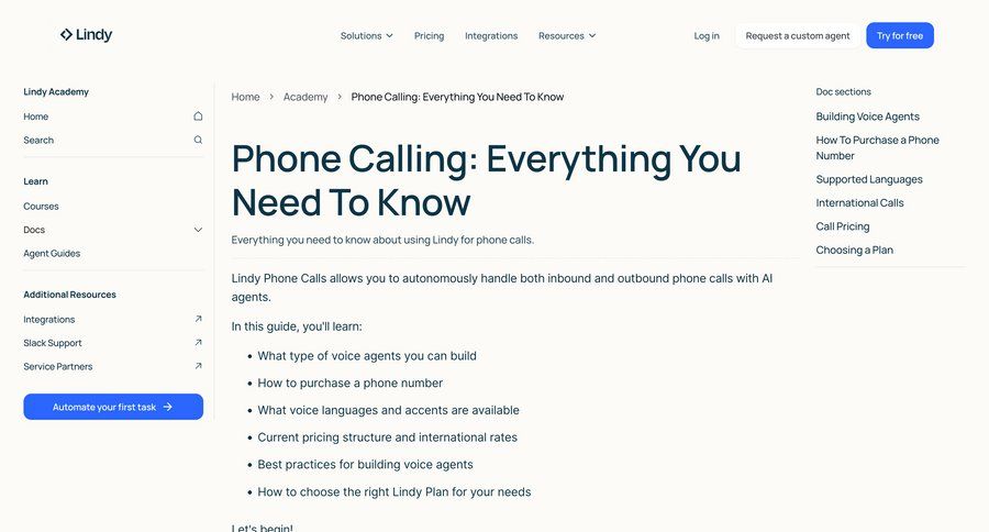 Lindy
				settings ui page example