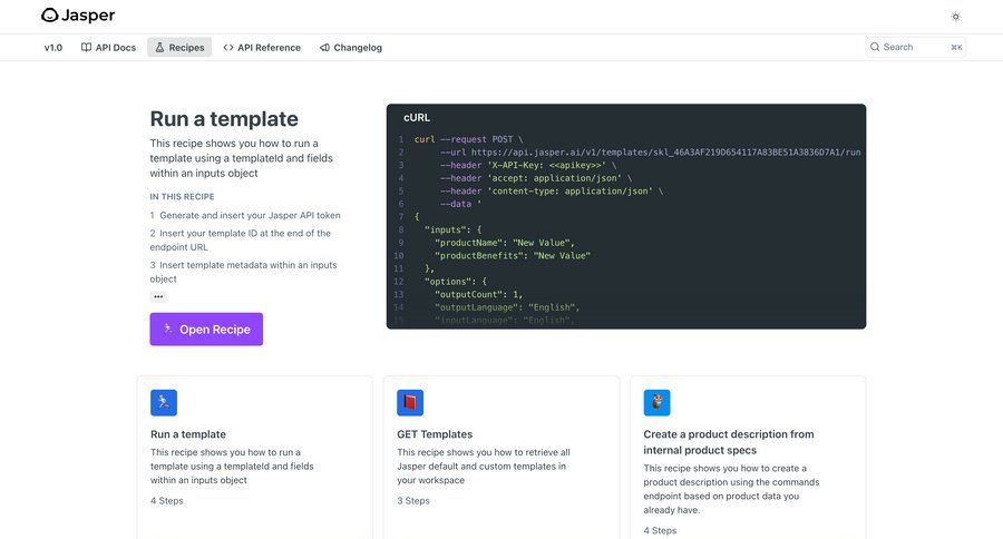 Jasper
				api ui page example