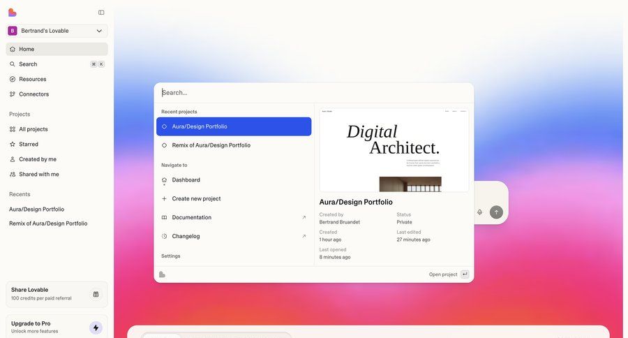 Lovable
				search ui page example