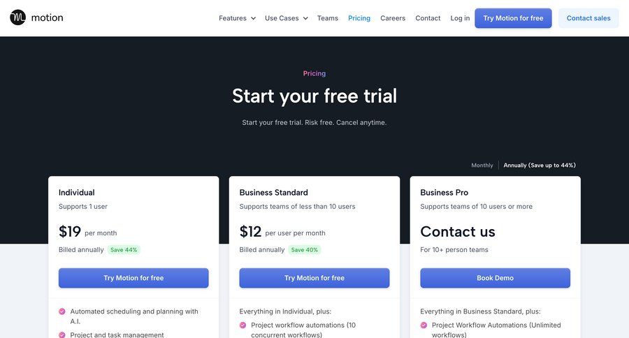 Motion
			 trial checkout free trial payment history cancel trial service plans pricing plans subscription plans price payment options payment page payment confirmation pricing packages pricing calculator ui page example