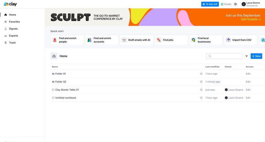 Clay
			 data management dashboard sidebar navigation project management grid onboarding file management file organization user profile menu ui page example