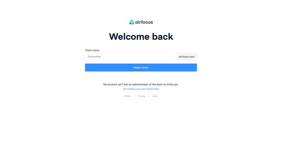 Airfocus
				signin page example