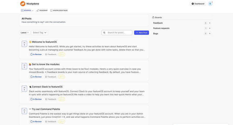 FeatureOS
			notification home list filters sidebar navigation grid feedback collection ui page example