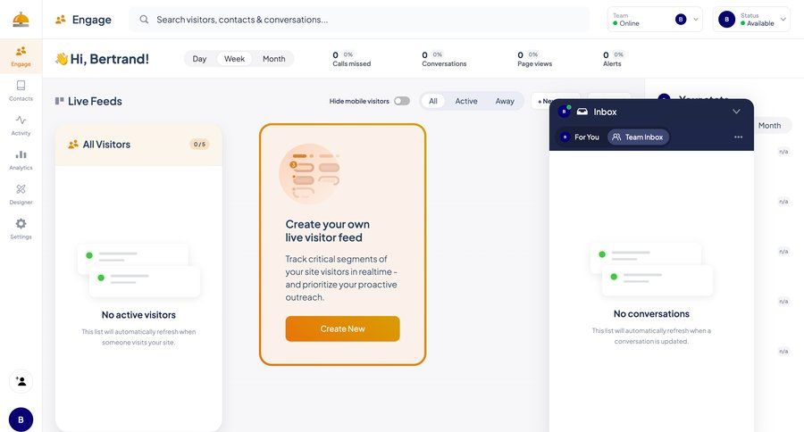 ServiceBell
			 team collaboration dashboard customer engagement inbox menu data visualization monitoring customer support live chat ui page example