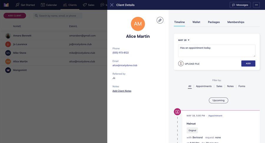 Mangomint
			 file upload timeline view communication upload file ui page example