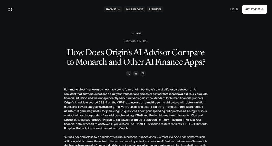 Origin Financial
			 blog post ui page example