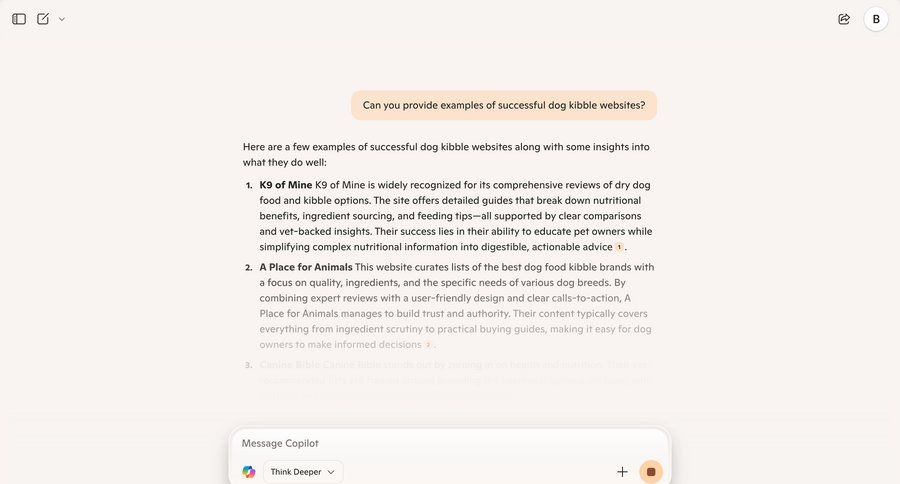 Copilot
			 content recommendation article ui page example