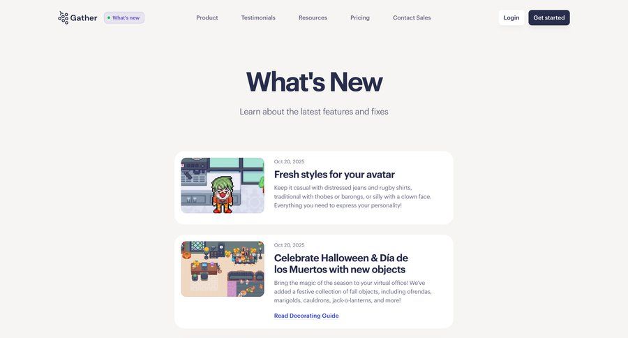 Gather
				list ui page example