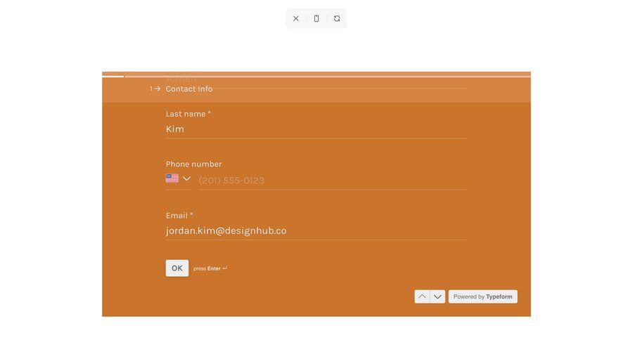 Typeform
				profile ui page example
