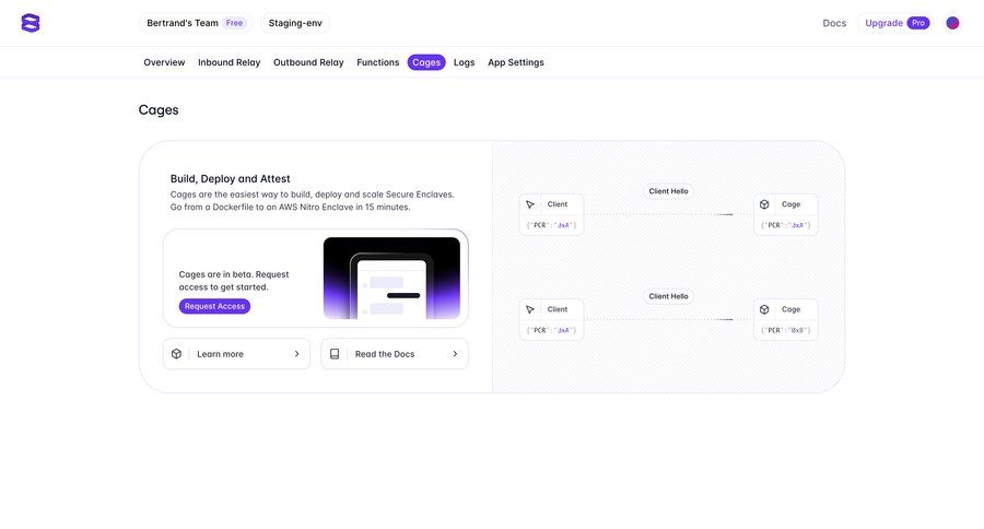 Evervault
			empty state request access call to action modern grid onboarding dashboard ui page example