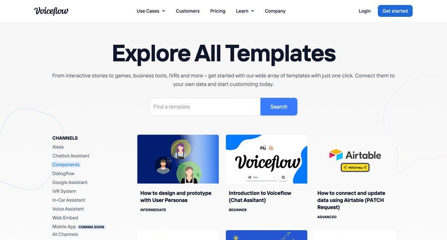 Voiceflow
				filters page example