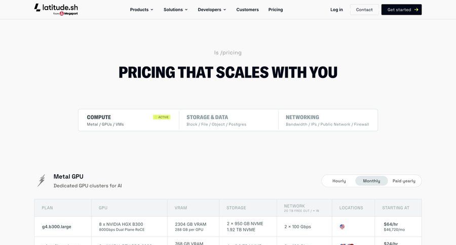 Latitude.sh
			plans & pricing saas pricing ui page example