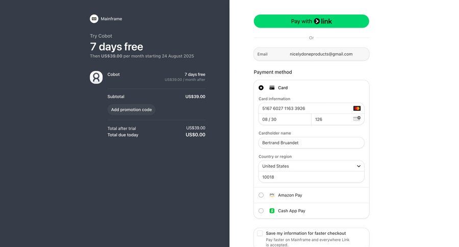 Cobot
				checkout page example