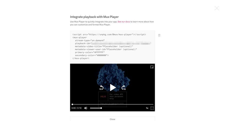 Mux
				integrations page example