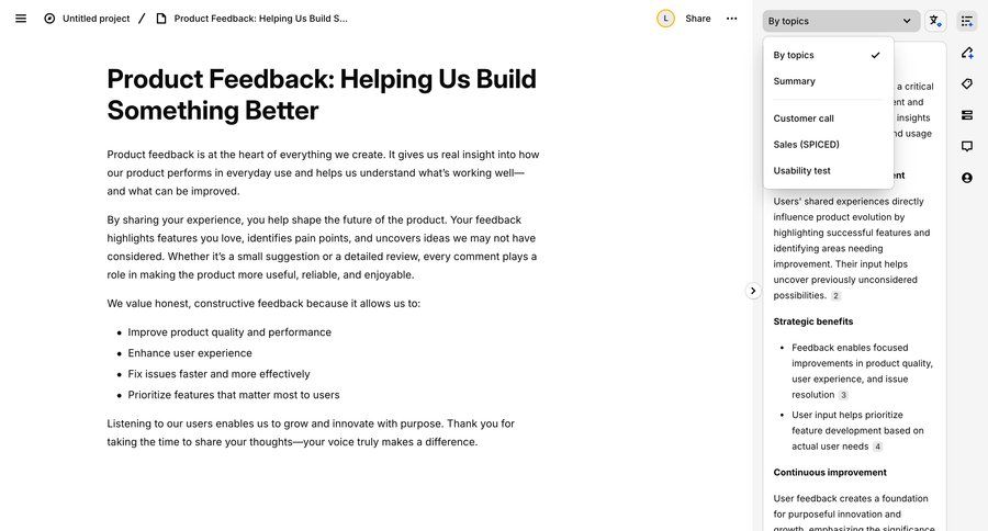 Dovetail
			 right sidebar ui page example
