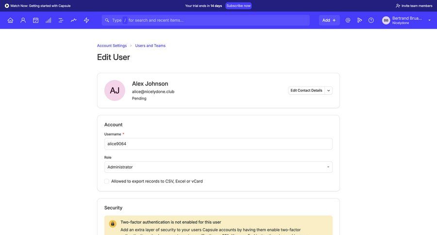 Capsule
			settings form edit account settings team settings settings user management form account settings save changes security cancel changes ui page example
