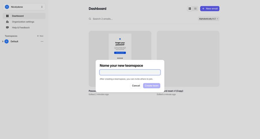 Tabular
			 modal screen team collaboration dashboard project management onboarding account setup confirmation modal dialog team creation sidebar ui page example
