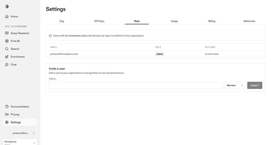 Parallel
			 configuration settings user management form user invitation table ui page example