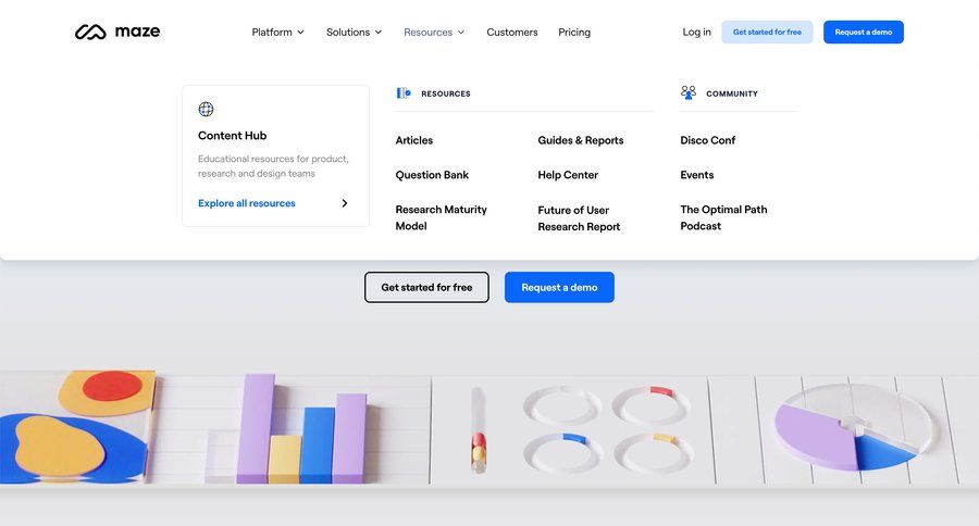Maze
			 marketing website design b2b website ui page example