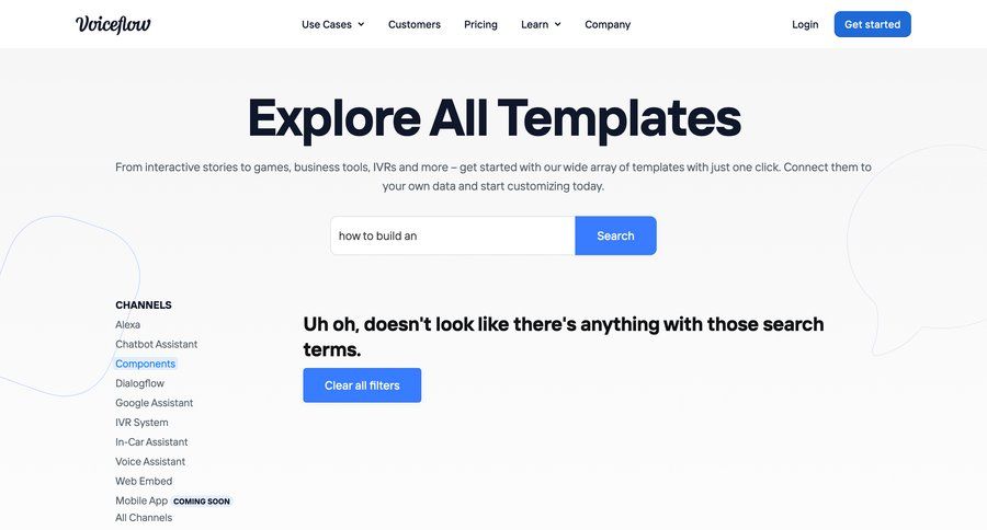 Voiceflow
				empty state page example