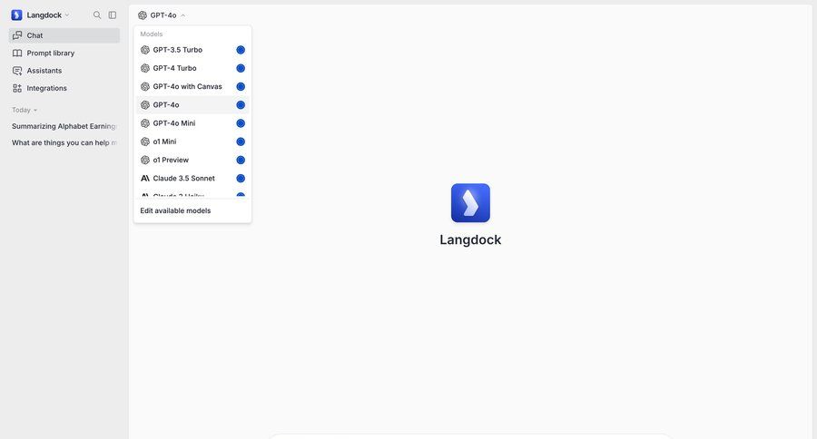 Langdock
			 sidebar menu sidebar navigation chat chat interface artificial intelligence ai model selection edit mode ui page example