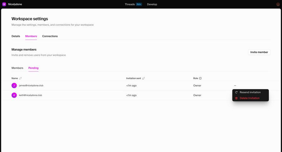 Hypermode
			 collaboration configuration settings team collaboration user management grid account setup workspace settings menu table ui page example