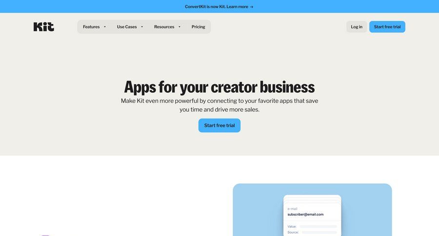 Kit
			 coming soon bulk edit free templates features blog templates affiliate program newsletter signup ui page example