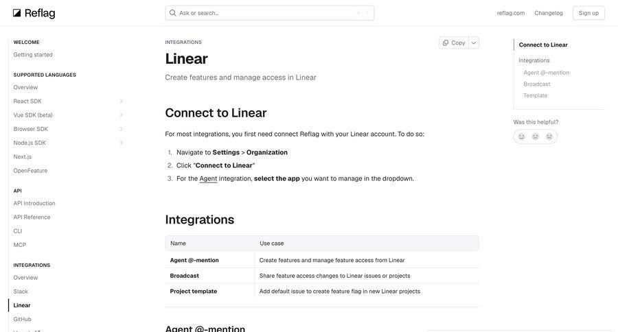 Reflag
			 issue tracking ui page example