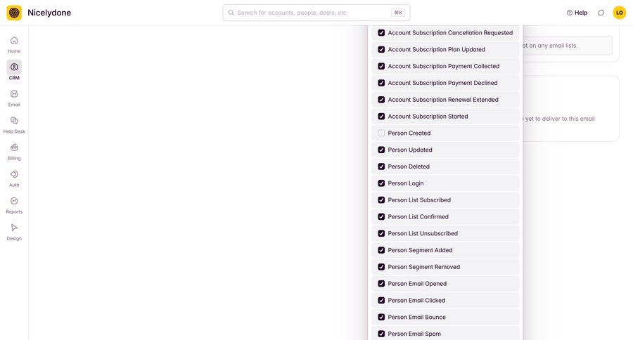 Outseta
			 configuration settings sidebar navigation ui page example