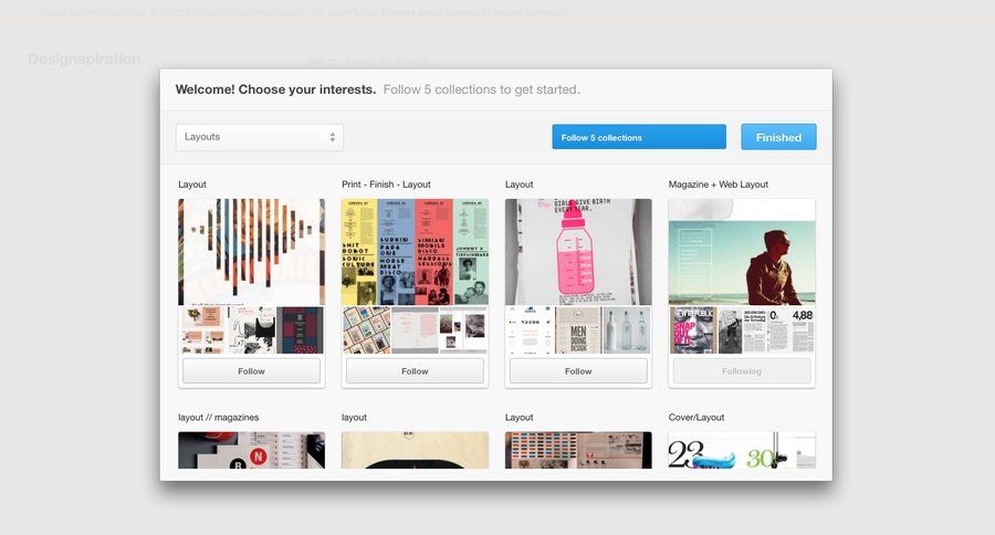 Designspiration
				onboarding page example