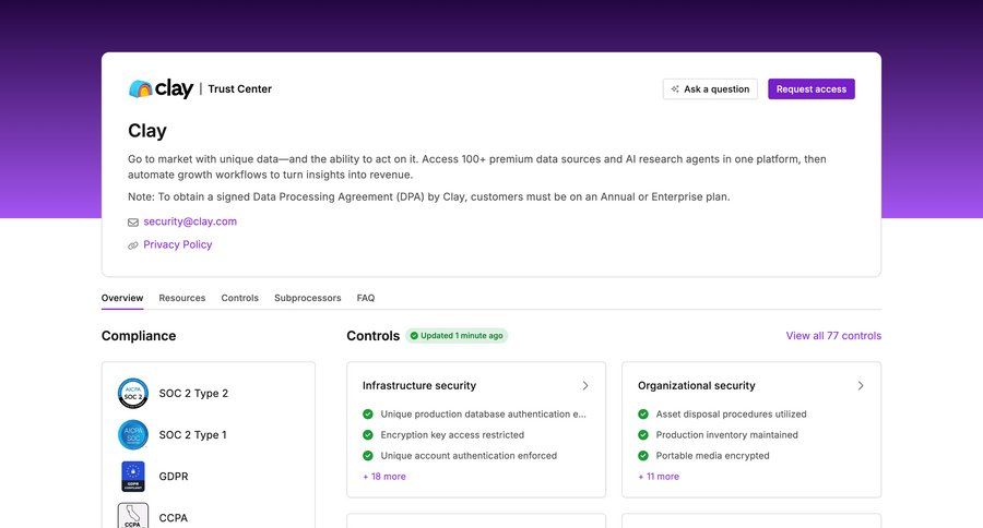 Clay
				company ui page example
