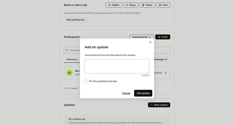 Travelperk
				messaging ui page example