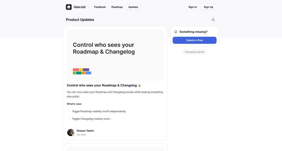 UserJot
				list ui page example
