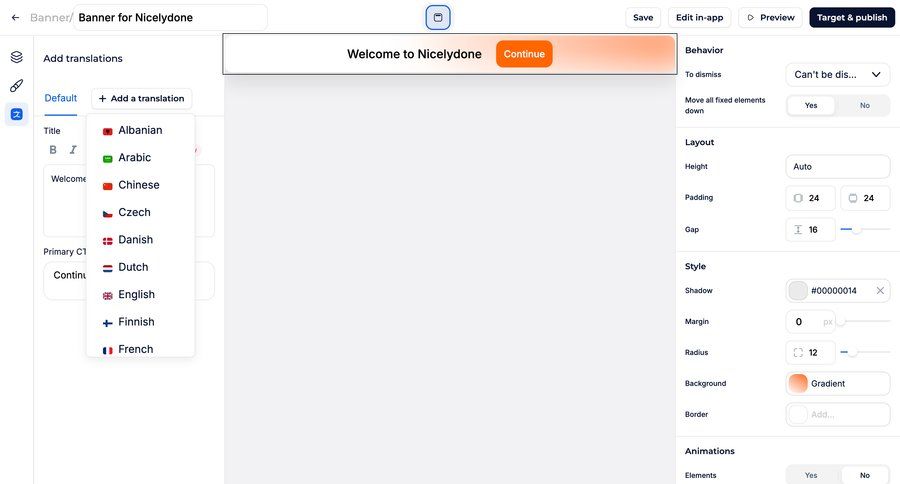 Jimo
			content editor language settings content management form editor style customization wysiwyg menu modern contextual help localization ui page example