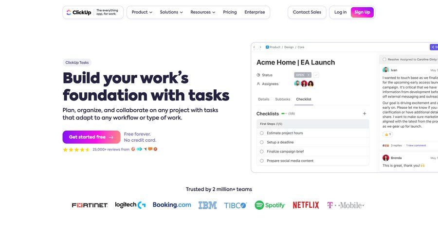 ClickUp
			 features management features not found page not found ui page example