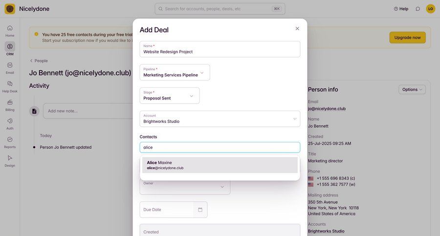 Outseta
			 project management form data entry create date picker autocomplete suggestion ui page example
