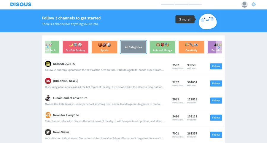 Disqus
				onboarding page example